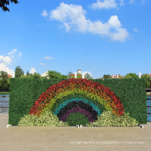 Buen diseño DIY arco iris colorido 1 * 3M plástico vertical jardín cerca